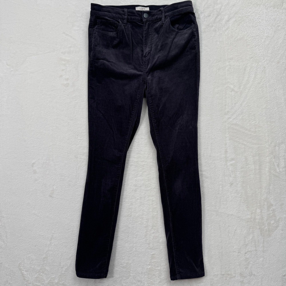 Loft Pants Womens 2P Grey High Rise Skinny Petite Corduroy Stretch Slim Fit